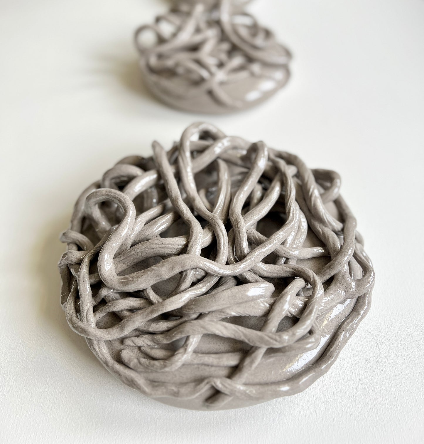 Rootweb wall sculptures grey