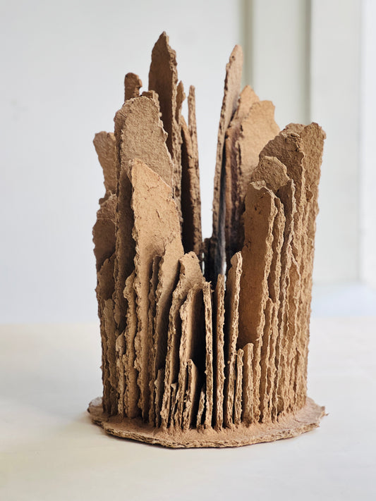 TREEHEART brown paper sculpture