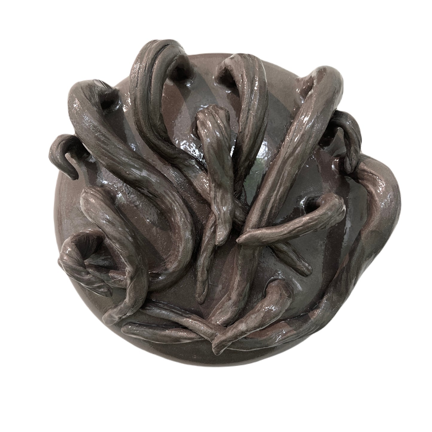 Rootweb wall sculptures greybrown