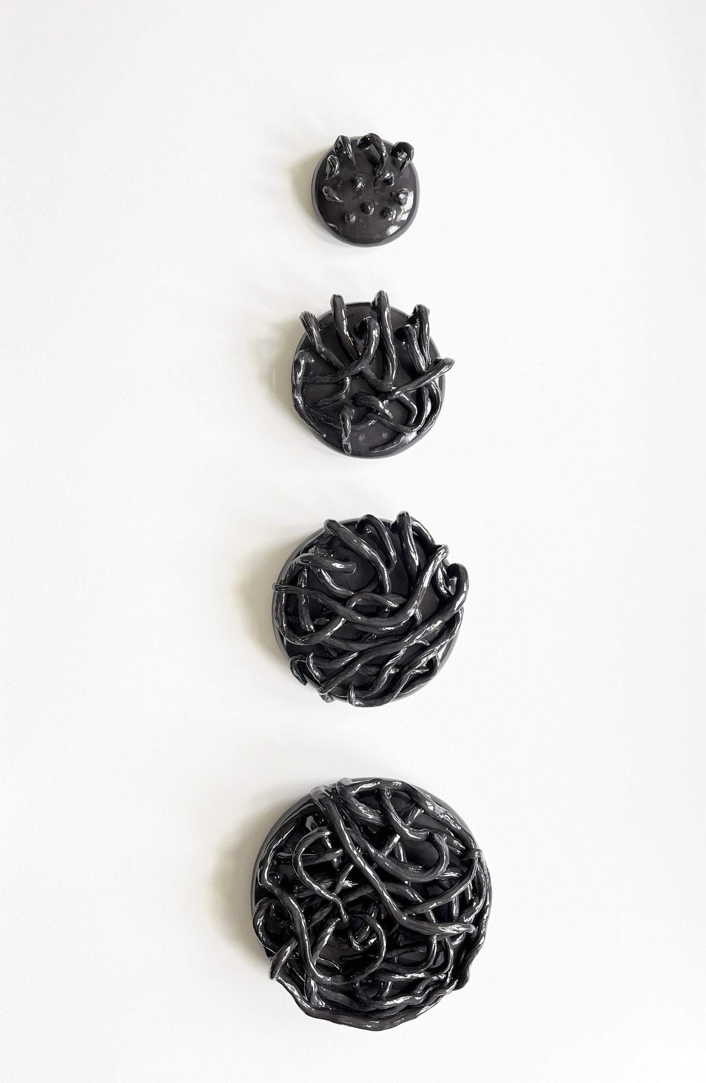 Rootweb wall sculptures black