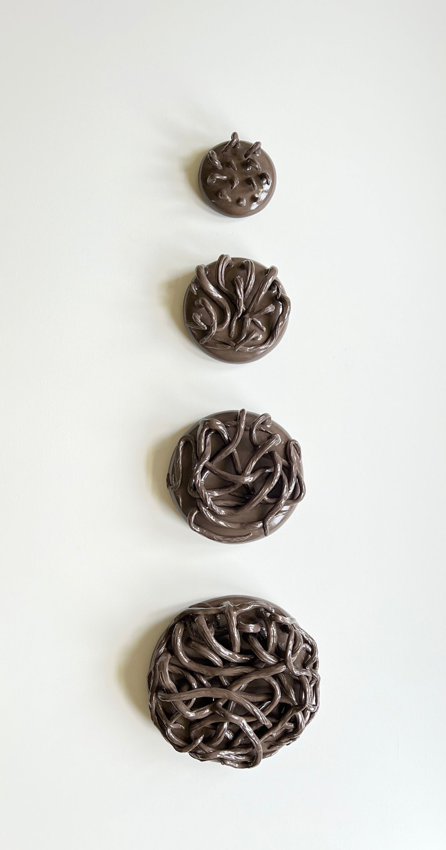 Rootweb wall sculptures greybrown