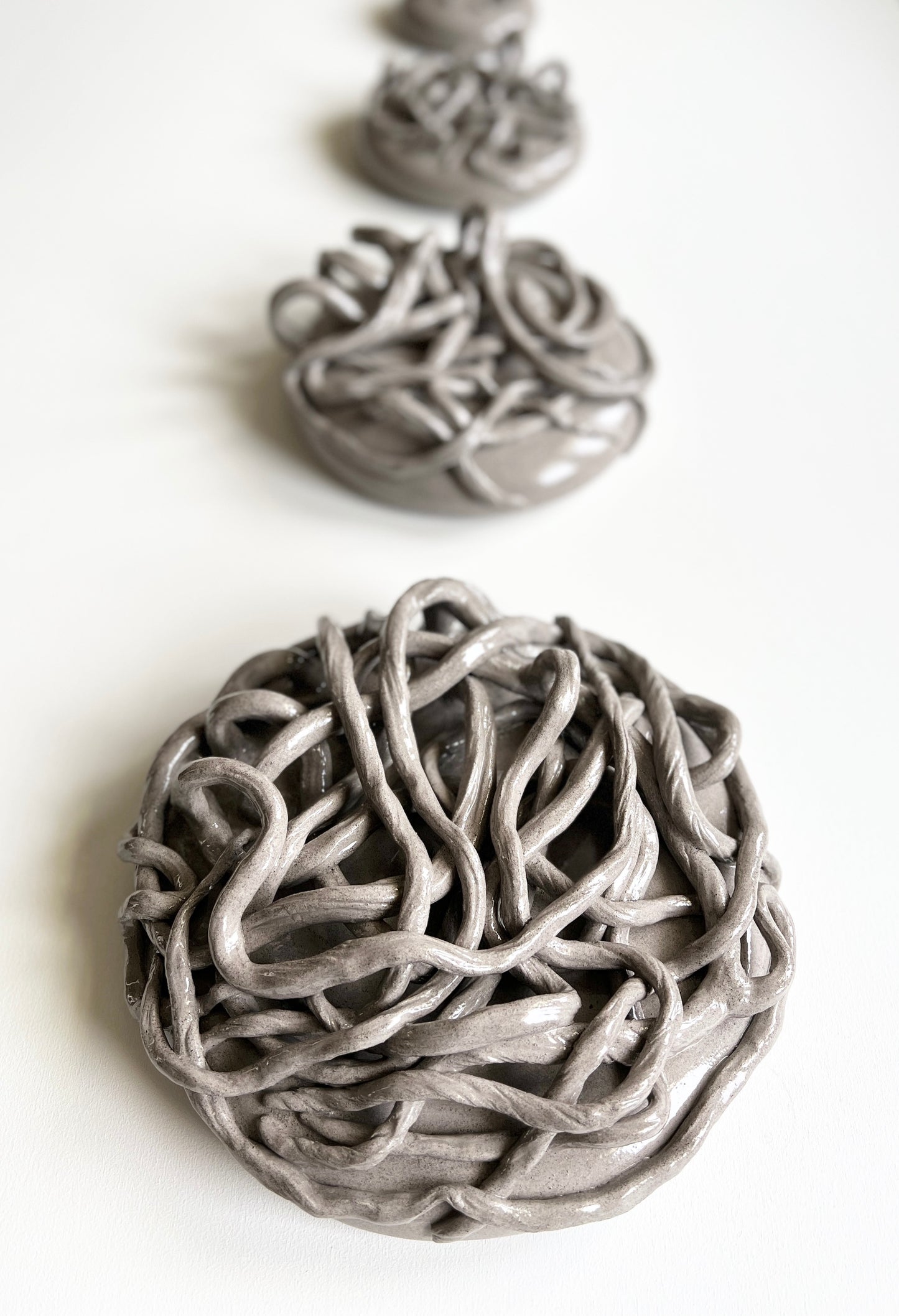 Rootweb wall sculptures grey