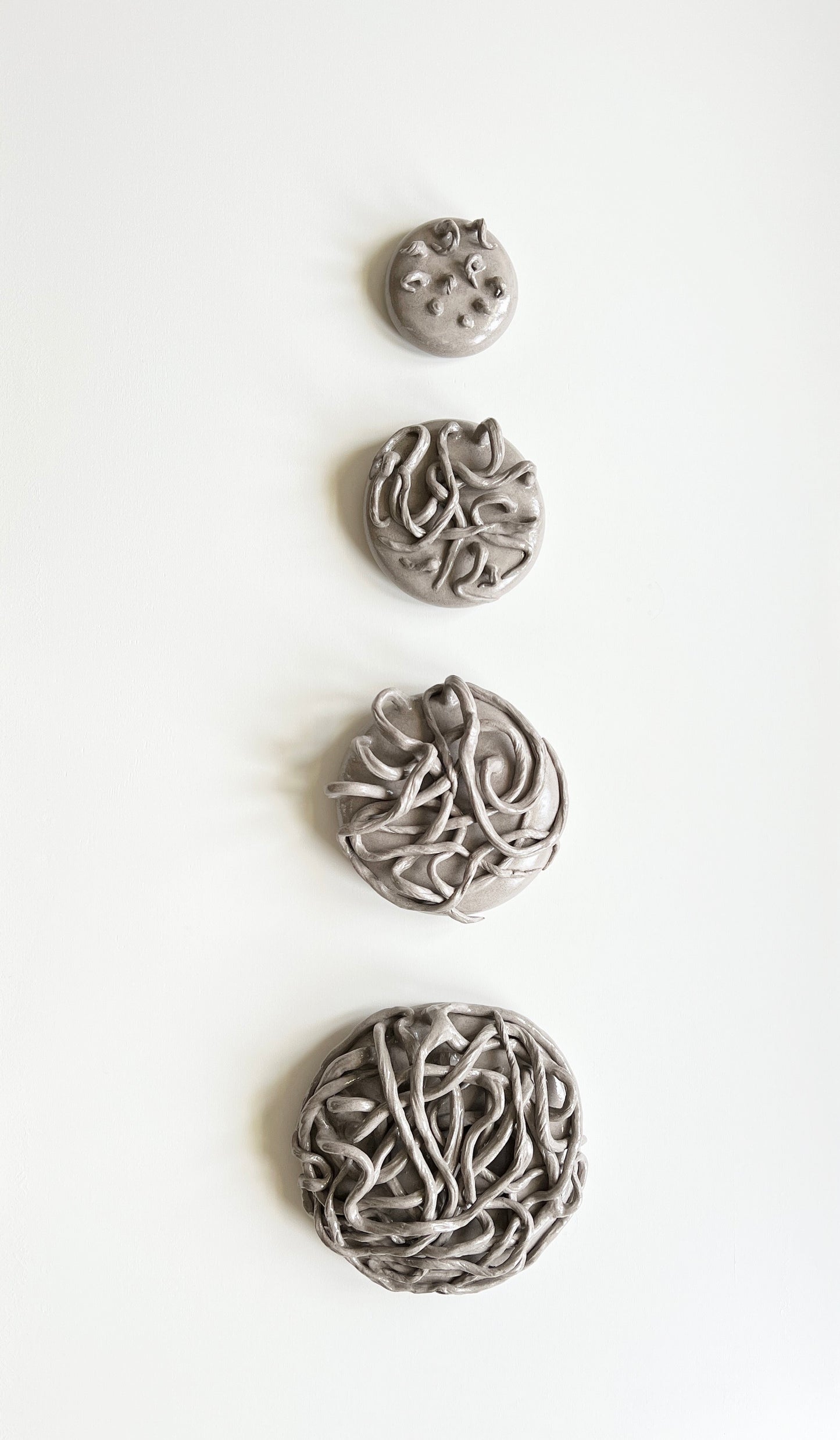 Rootweb wall sculptures grey