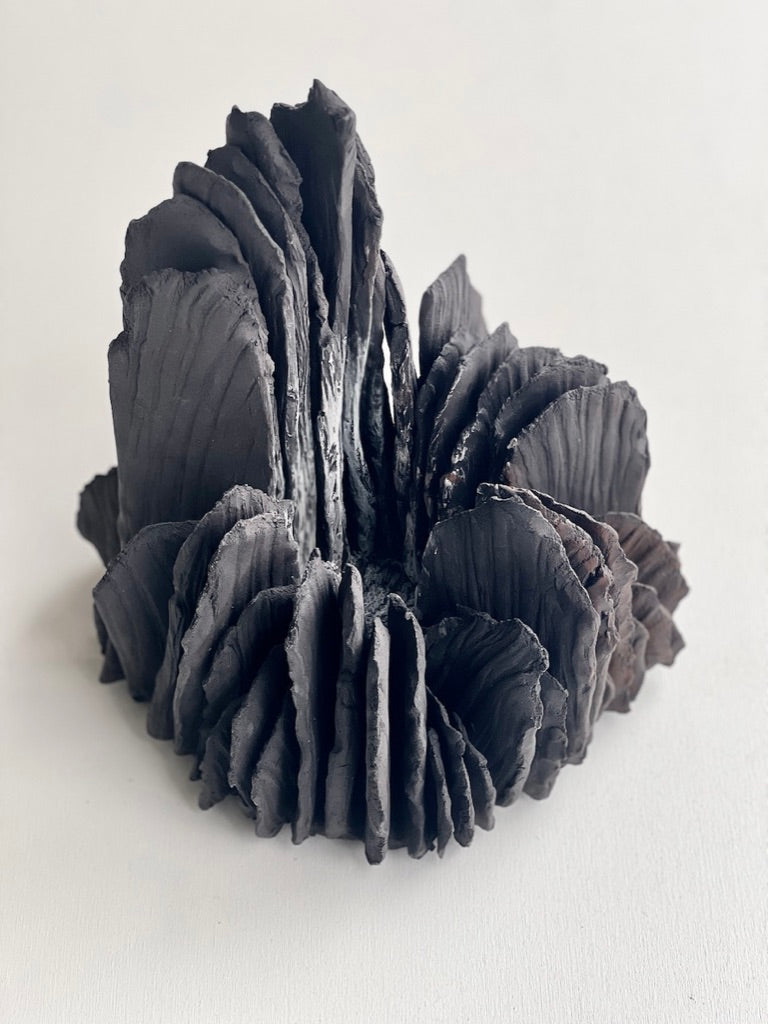 TREEHEART black ceramic forest sculpture