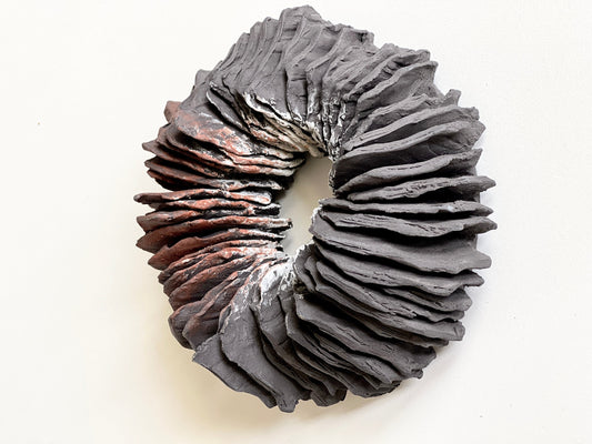 TREEHEART black ceramic forest wallsculpture small