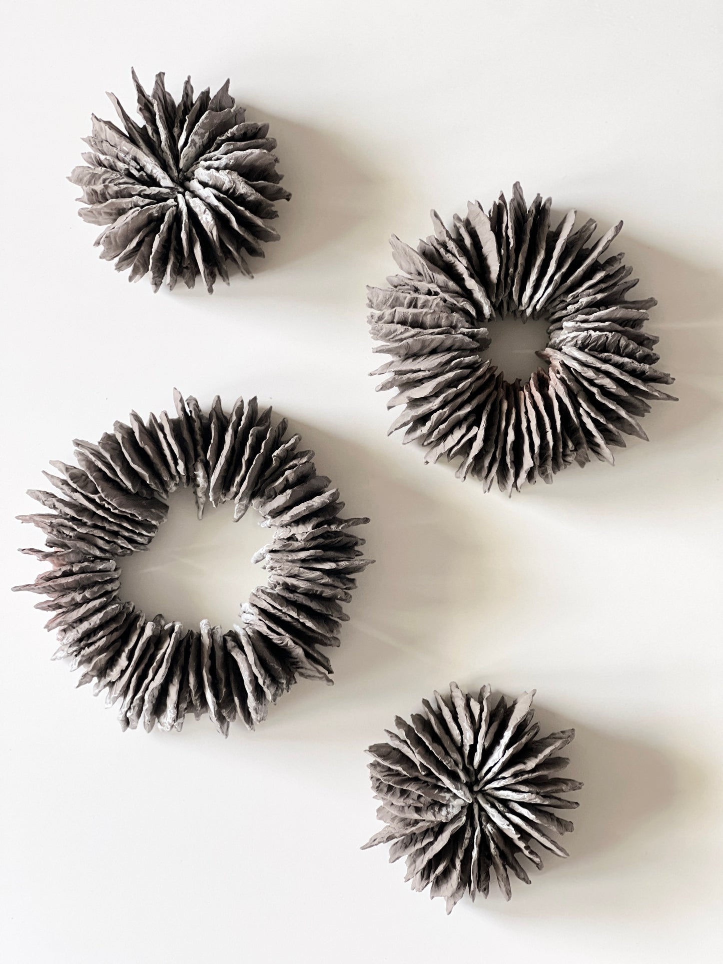 TREEHEART greybrown ceramic forest wallsculptures small -SOLD-