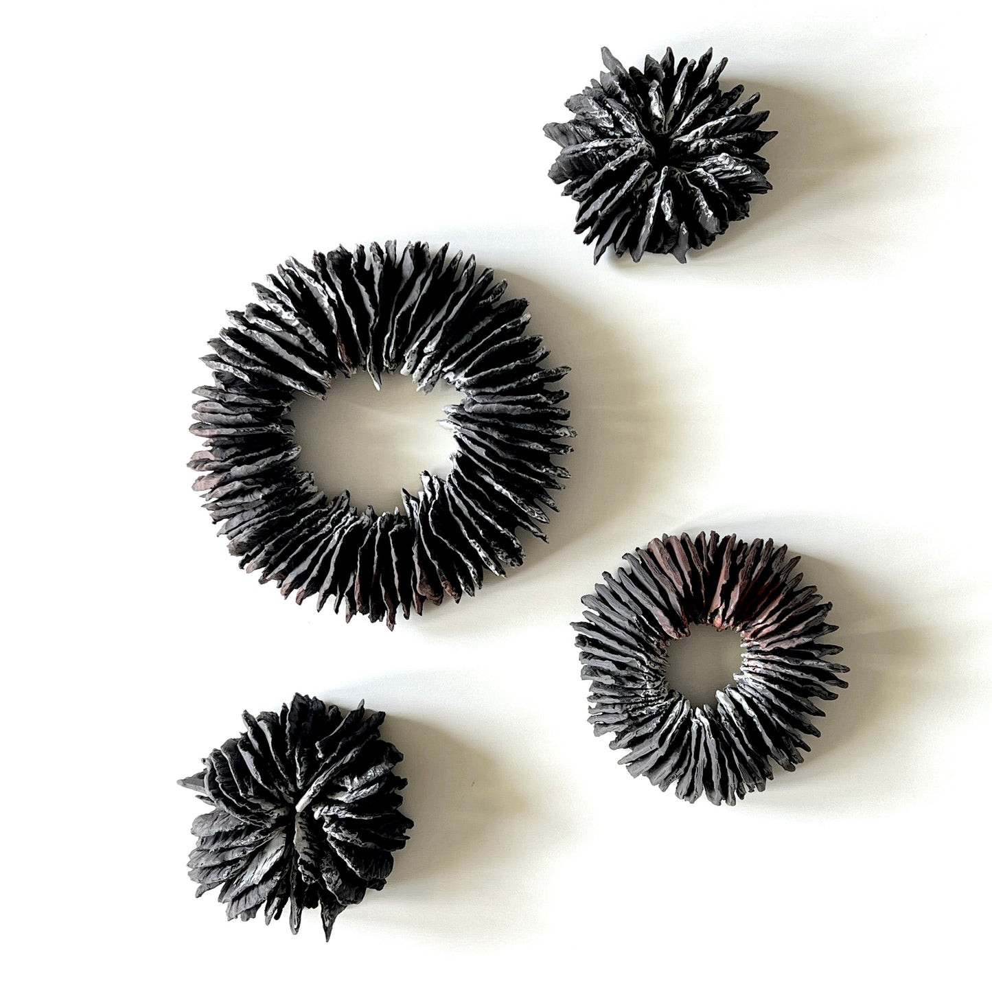 TREEHEART black ceramic forest wallsculptures