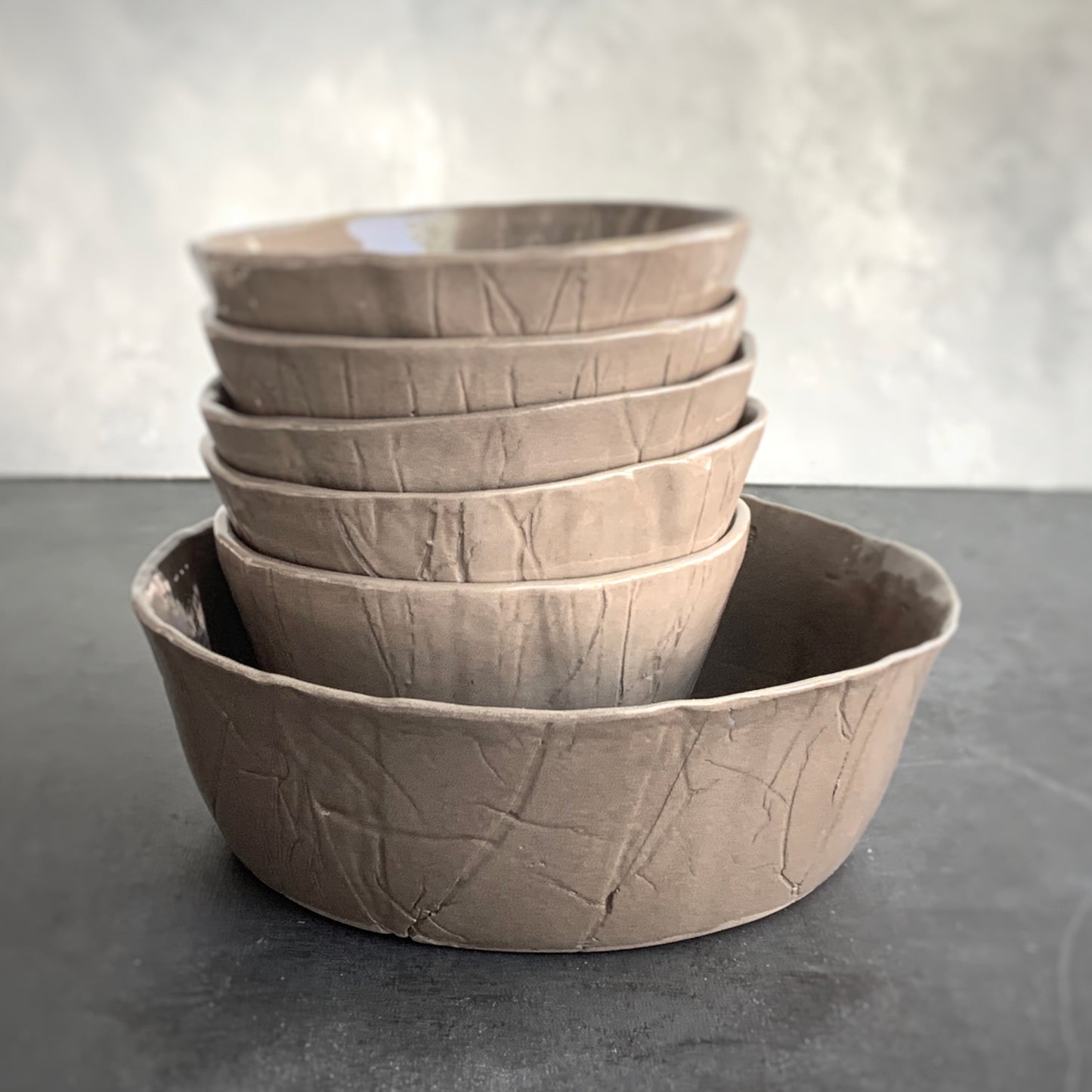 Serving bowl L Roots grey-brown