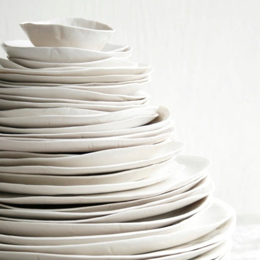 Breakfast plate Roots white