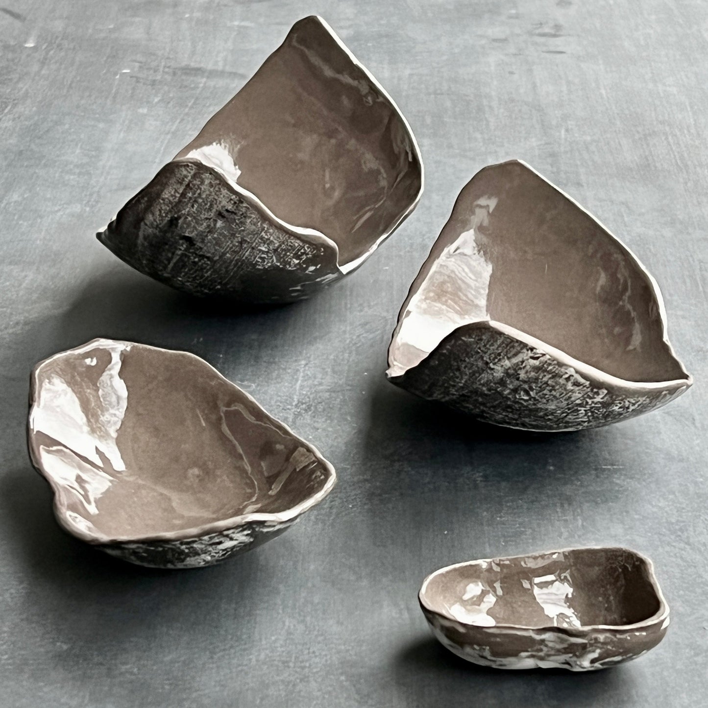 Set of bowls Fragments of the Amazon grey-brown