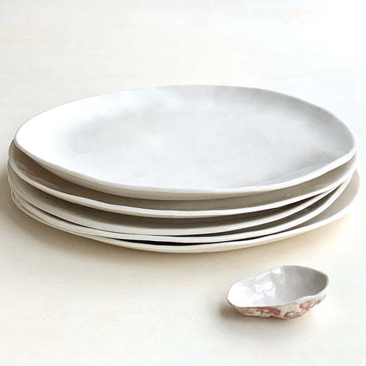 Dinner plate Roots white