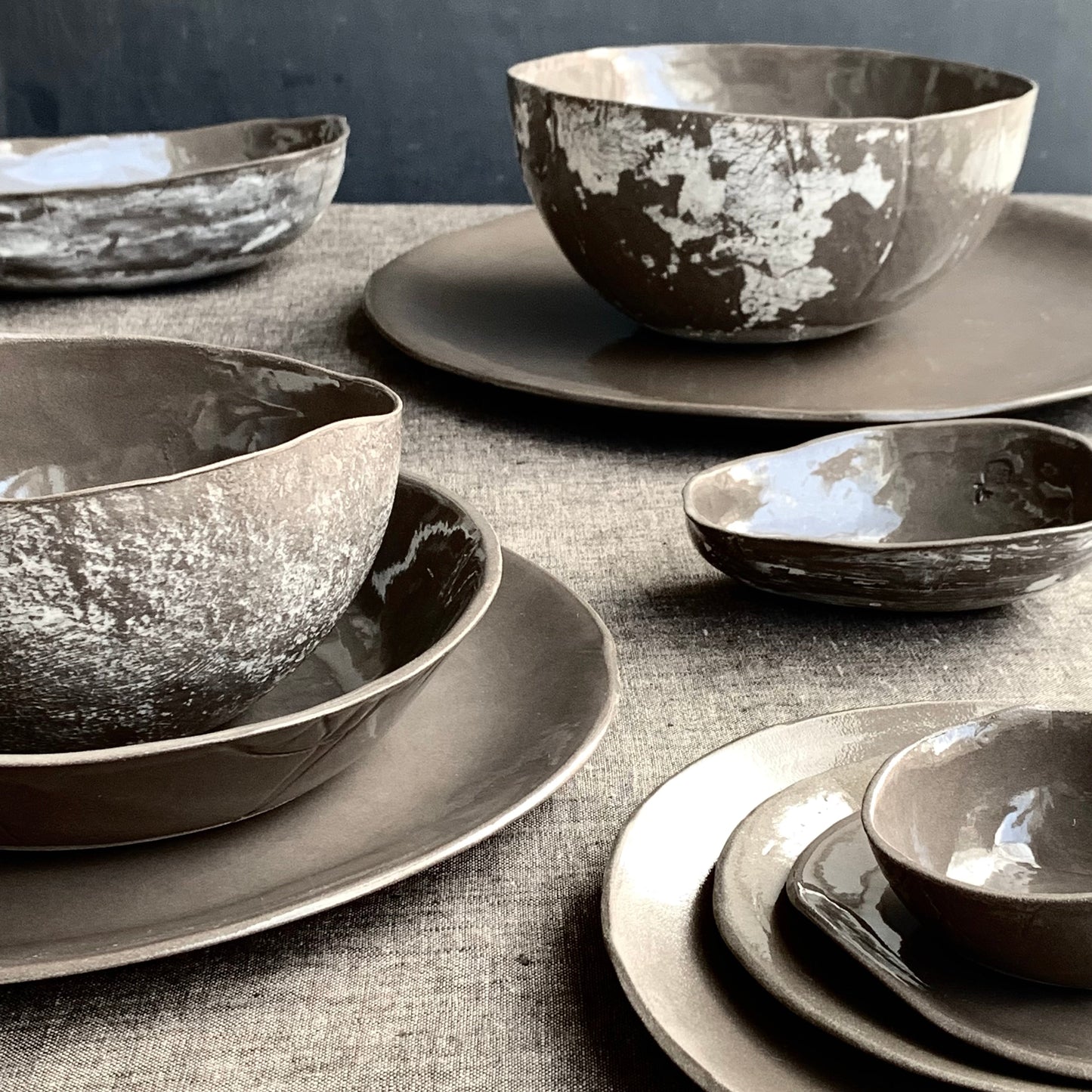 Bowl Calabash grey-brown small