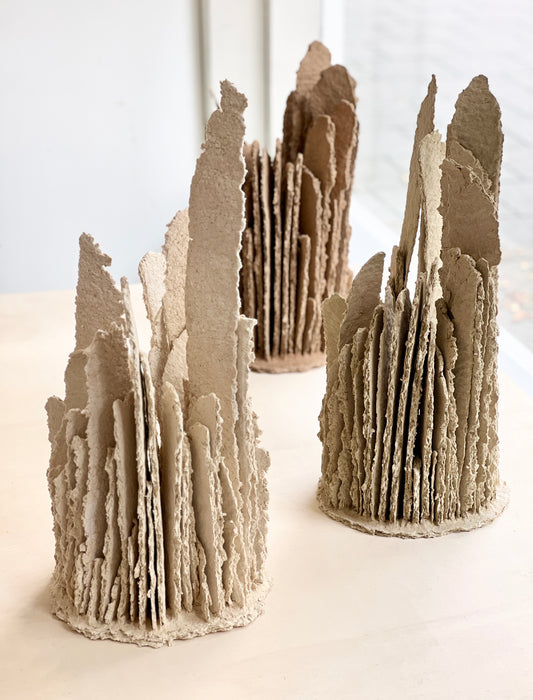 TREEHEART brown paper sculpture