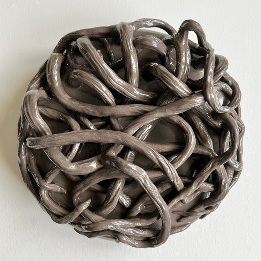 Rootweb wall sculptures greybrown