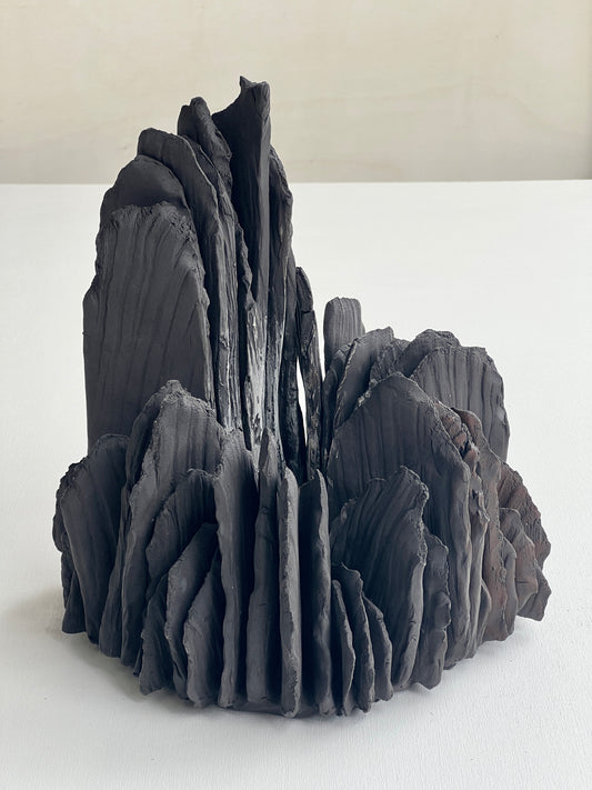 TREEHEART black ceramic forest sculpture