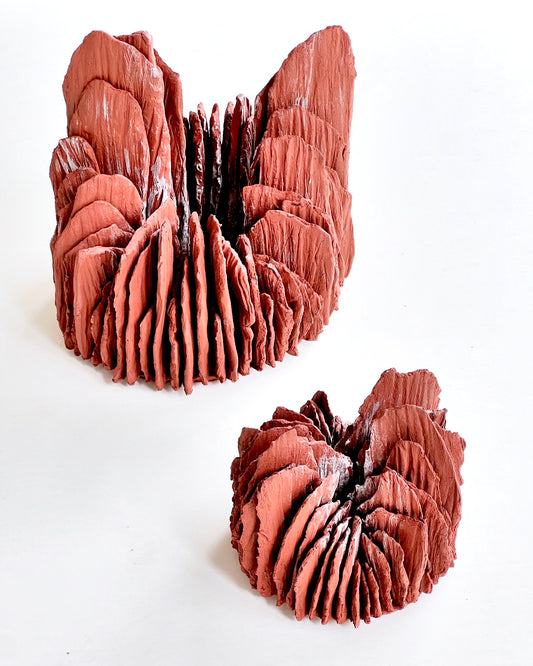 TREEHEART red ceramic forest sculpture