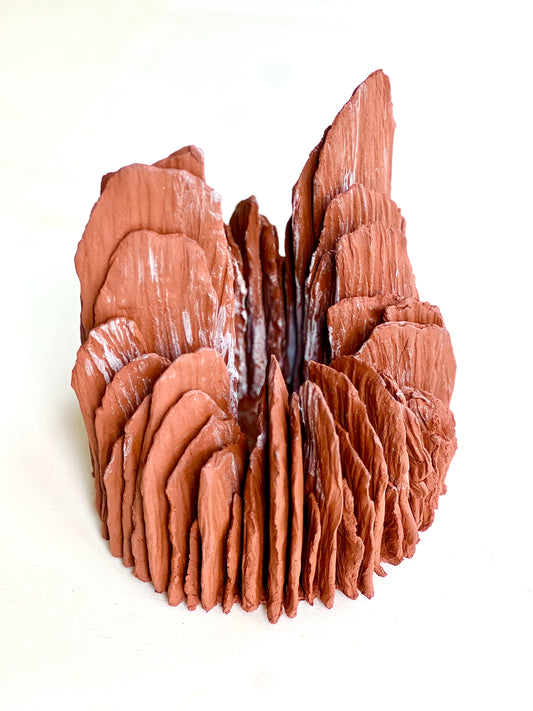 TREEHEART red ceramic forest sculpture