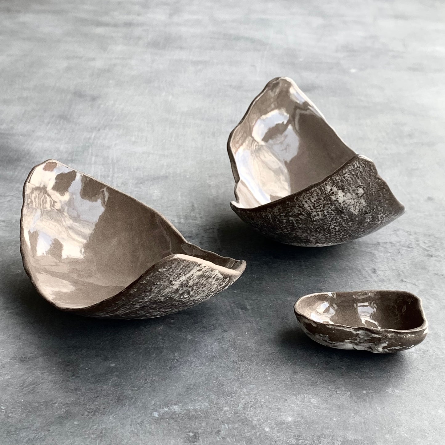 Set of bowls Fragments of the Amazon grey-brown