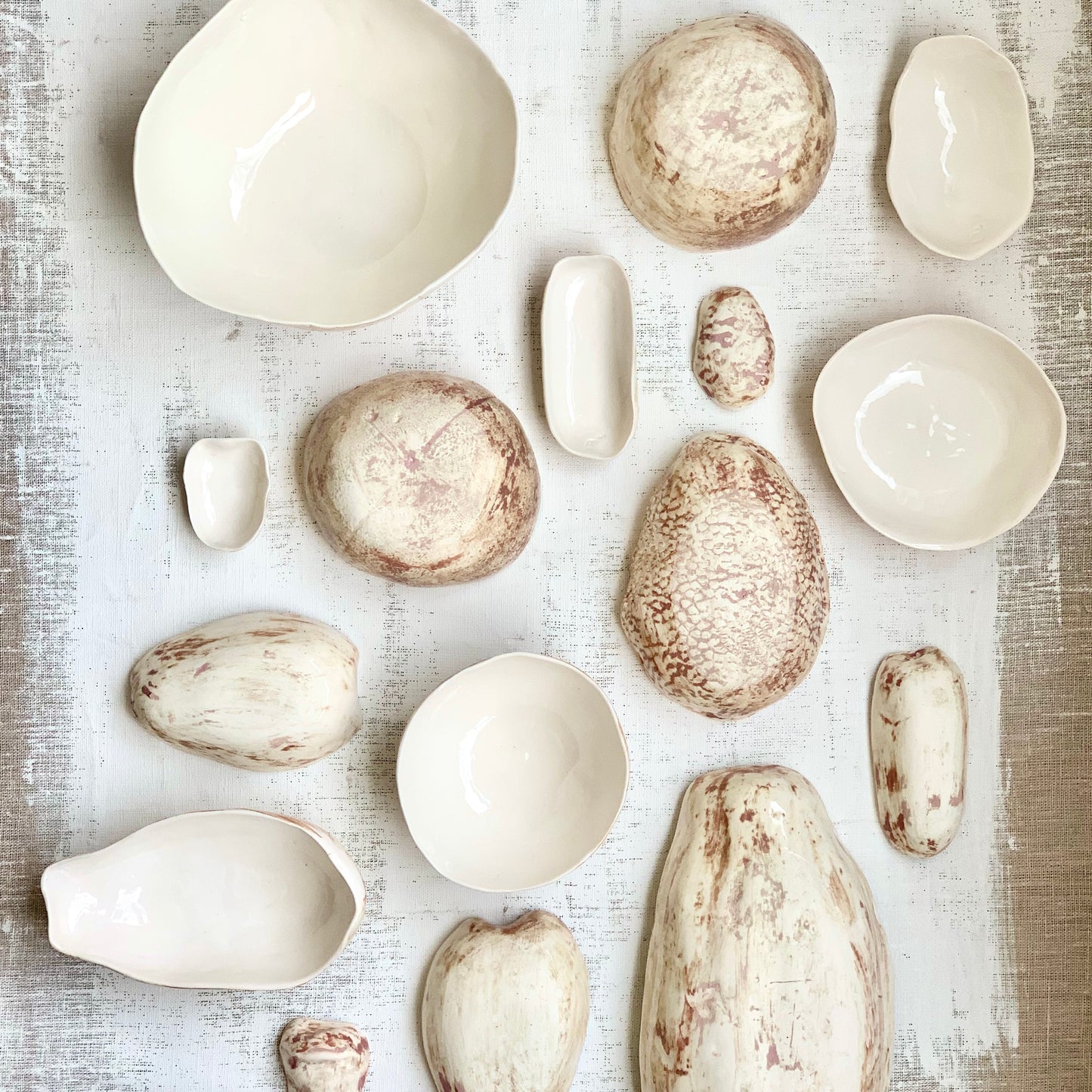 Set of bowls Fragments of the Amazon white