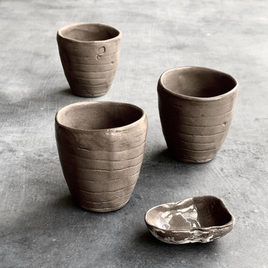 Espresso cup Roots grey-brown